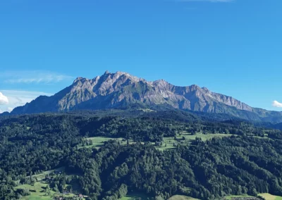 Mount Pilatus overlooking Lake Lucerne in Central Switzerland