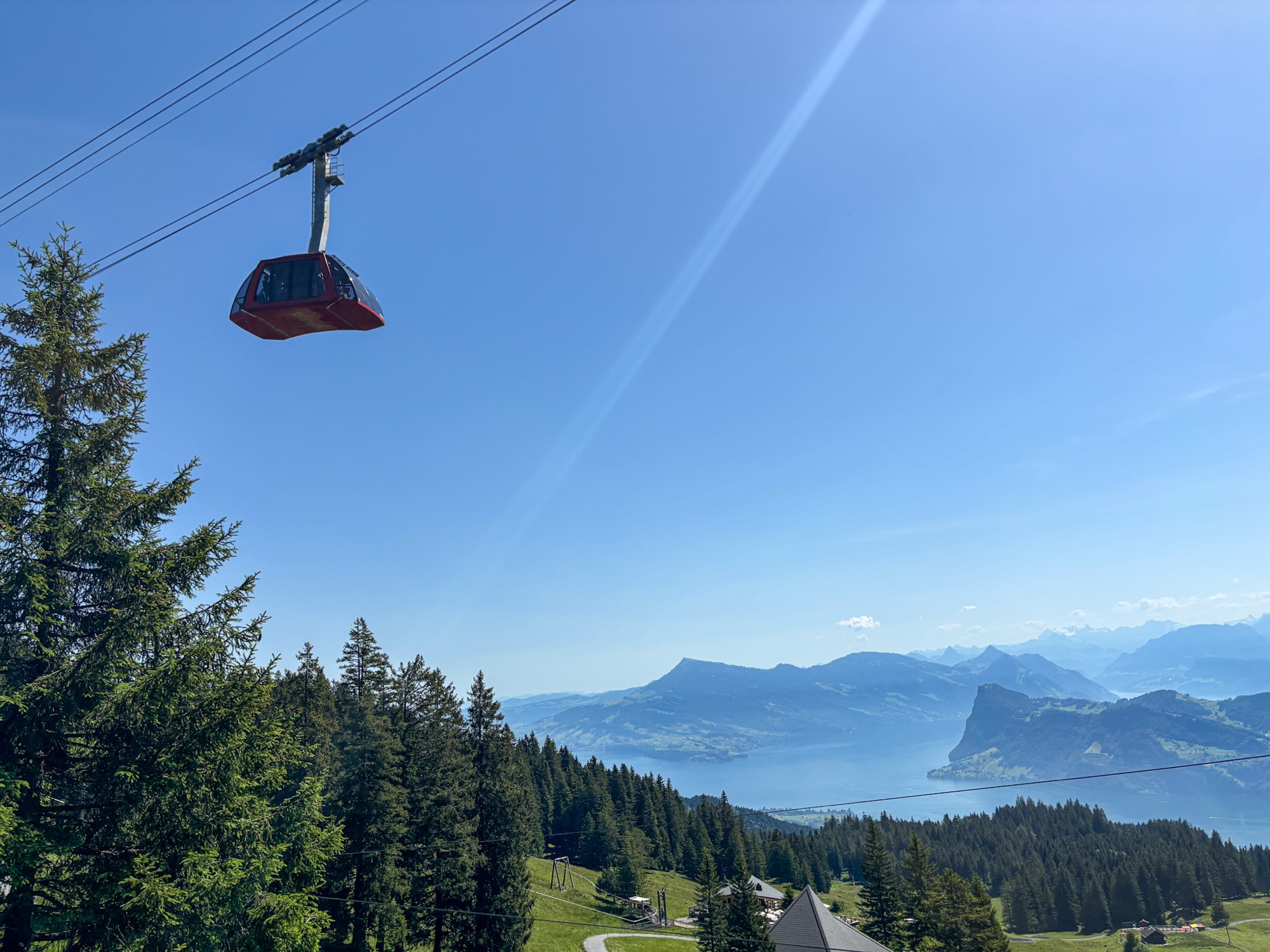 Mount Pilatus Dragon Ride Cable Car | Swiss Mounts Dragon Ride cable car above Lake Lucerne on Mount Pilatus, Switzerland.