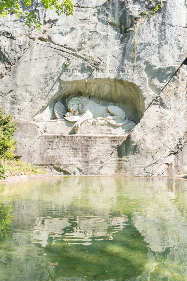 Lion Monument in Lucerne carved into the rock