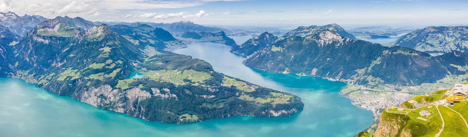 Fronalpstock Panorama View Panoramic view from Fronalpstock over Lake Lucerne and the Swiss Alps